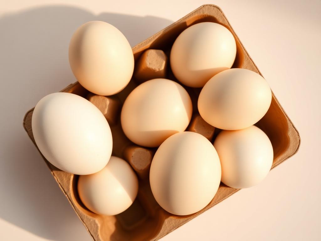 Carton tray of large fresh duck eggs